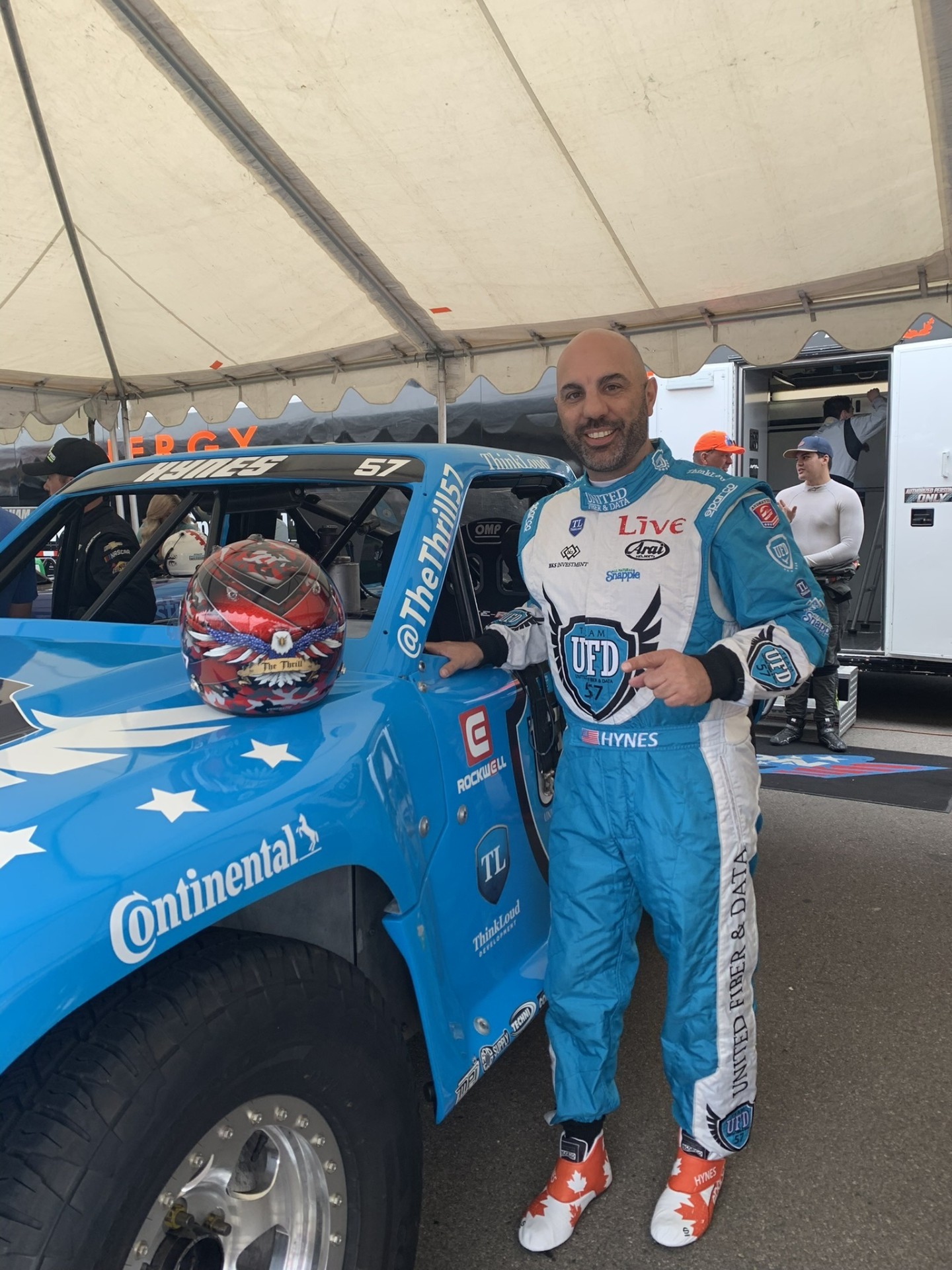 Bill Hynes, Team UFD Racing, in the Stadium SUPER Trucks paddock
